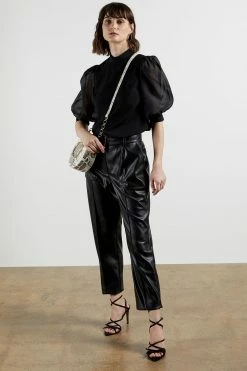 Ted Baker Black Micaeli Organza Volume Sleeve Top -TED BAKER Sales Store unnamed file 4619