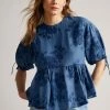 Ted Baker Kaarin Blue Exaggerated Puff Sleeve Top 1 Ted Baker Kaarin Blue Exaggerated Puff Sleeve Top -TED BAKER Sales Store unnamed file 4628