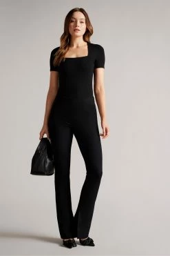 Ted Baker Gerbela Black Square Neck Short Sleeve Top -TED BAKER Sales Store unnamed file 4636