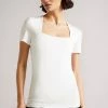 Ted Baker Gerbela White Square Neck Short Sleeve Top -TED BAKER Sales Store unnamed file 4640