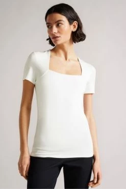 Ted Baker Gerbela White Square Neck Short Sleeve Top 13 Ted Baker Gerbela White Square Neck Short Sleeve Top -TED BAKER Sales Store unnamed file 4645