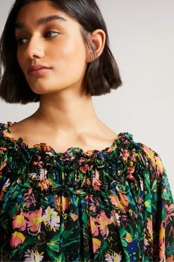 Ted Baker Verine Black Playsuit With Exaggerated Blouson Sleeve -TED BAKER Sales Store unnamed file 4650