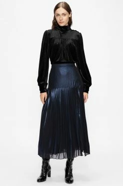 Ted Baker Black Ozma Velvet With Yoke Detail Blouse -TED BAKER Sales Store unnamed file 4655