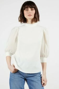 Ted Baker Cream Micaeli Organza Volume Sleeve Top 13 Ted Baker Cream Micaeli Organza Volume Sleeve Top -TED BAKER Sales Store unnamed file 4680