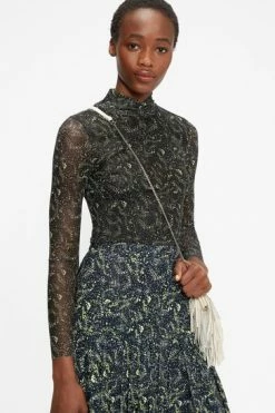 Ted Baker Black Teeana Mesh Cross Neck Top -TED BAKER Sales Store unnamed file 4692