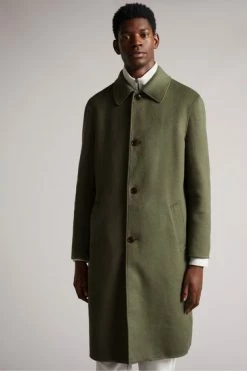 Ted Baker Powpow Green Double Splitable Wool Car Coat -TED BAKER Sales Store unnamed file 4727