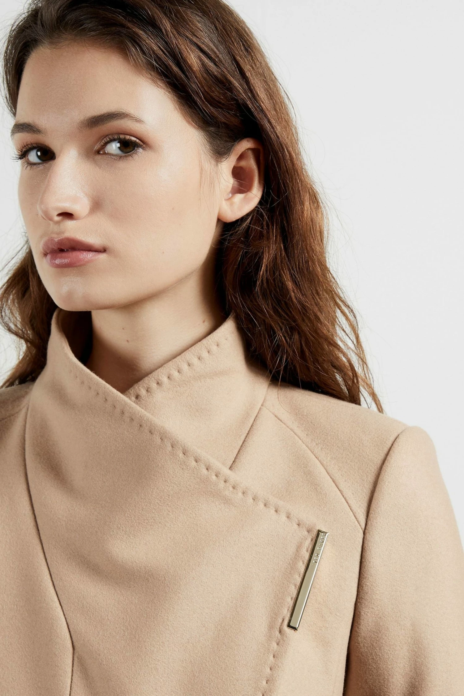 Ted Baker Rosell Long Length Wool Wrap Coat Cream 6 Ted Baker Rosell Long Length Wool Wrap Coat Cream - Image 4