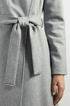 Ted Baker Grey Mid Length Wool Wrap Coat -TED BAKER Sales Store unnamed file 4748