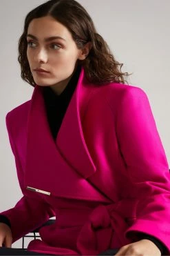 Ted Baker Pink Rosess Short Wool Wrap Coat -TED BAKER Sales Store unnamed file 4768