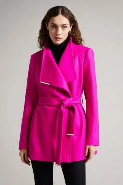 Ted Baker Pink Rosess Short Wool Wrap Coat -TED BAKER Sales Store unnamed file 4770