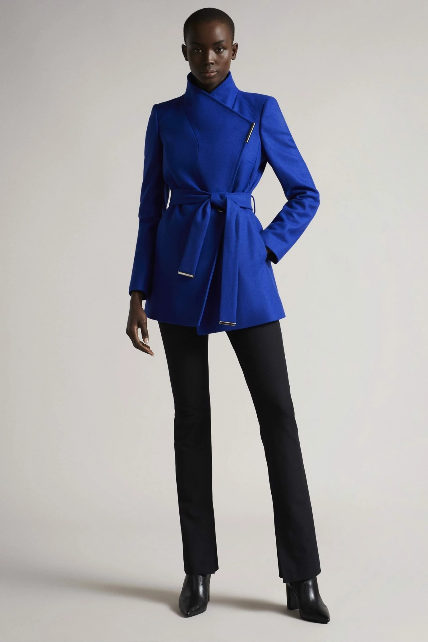 Ted Baker Blue Rosess Short Wool Wrap Coat 4 Ted Baker Blue Rosess Short Wool Wrap Coat - Image 2
