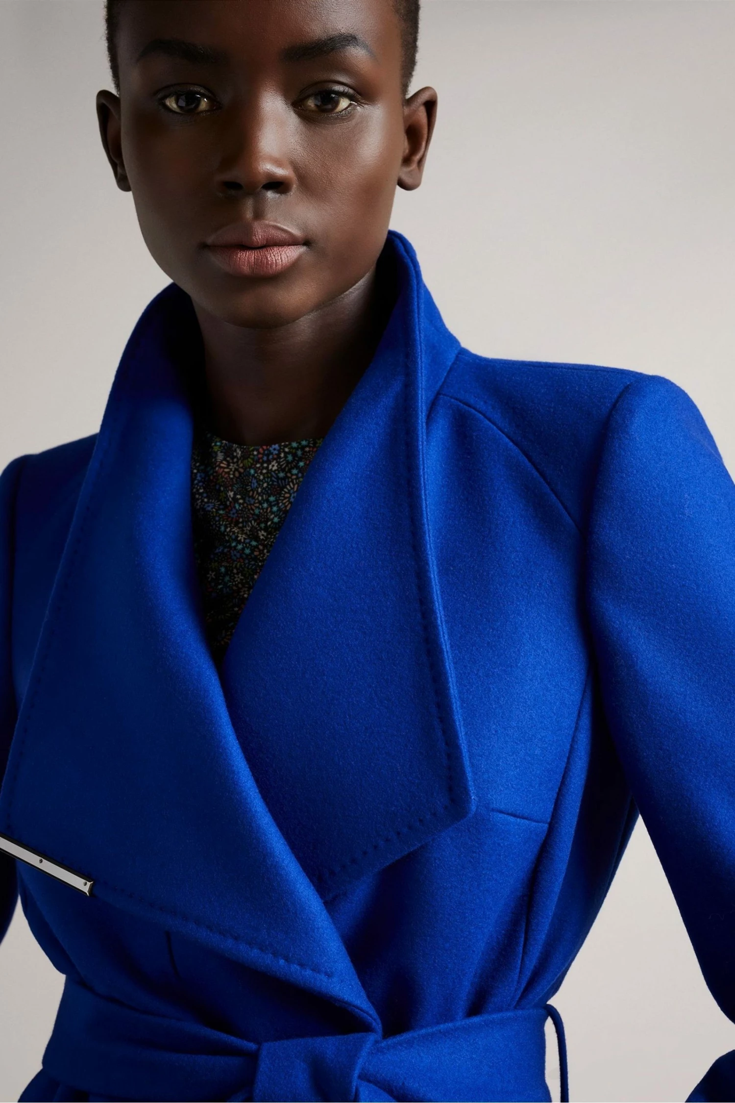 Ted Baker Blue Rosess Short Wool Wrap Coat 6 Ted Baker Blue Rosess Short Wool Wrap Coat - Image 4