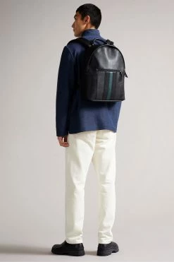 Ted Baker Black Esentle Striped Pu Backpack -TED BAKER Sales Store unnamed file 479