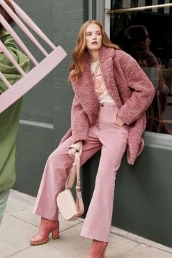 Ted Baker Kayyti Faux Fur Wide Collar Cocoon Coat -TED BAKER Sales Store unnamed file 4798