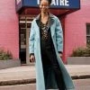 Ted Baker Blue Jjoelle Fabric Blocked Oversized Crombie Coat -TED BAKER Sales Store unnamed file 4799
