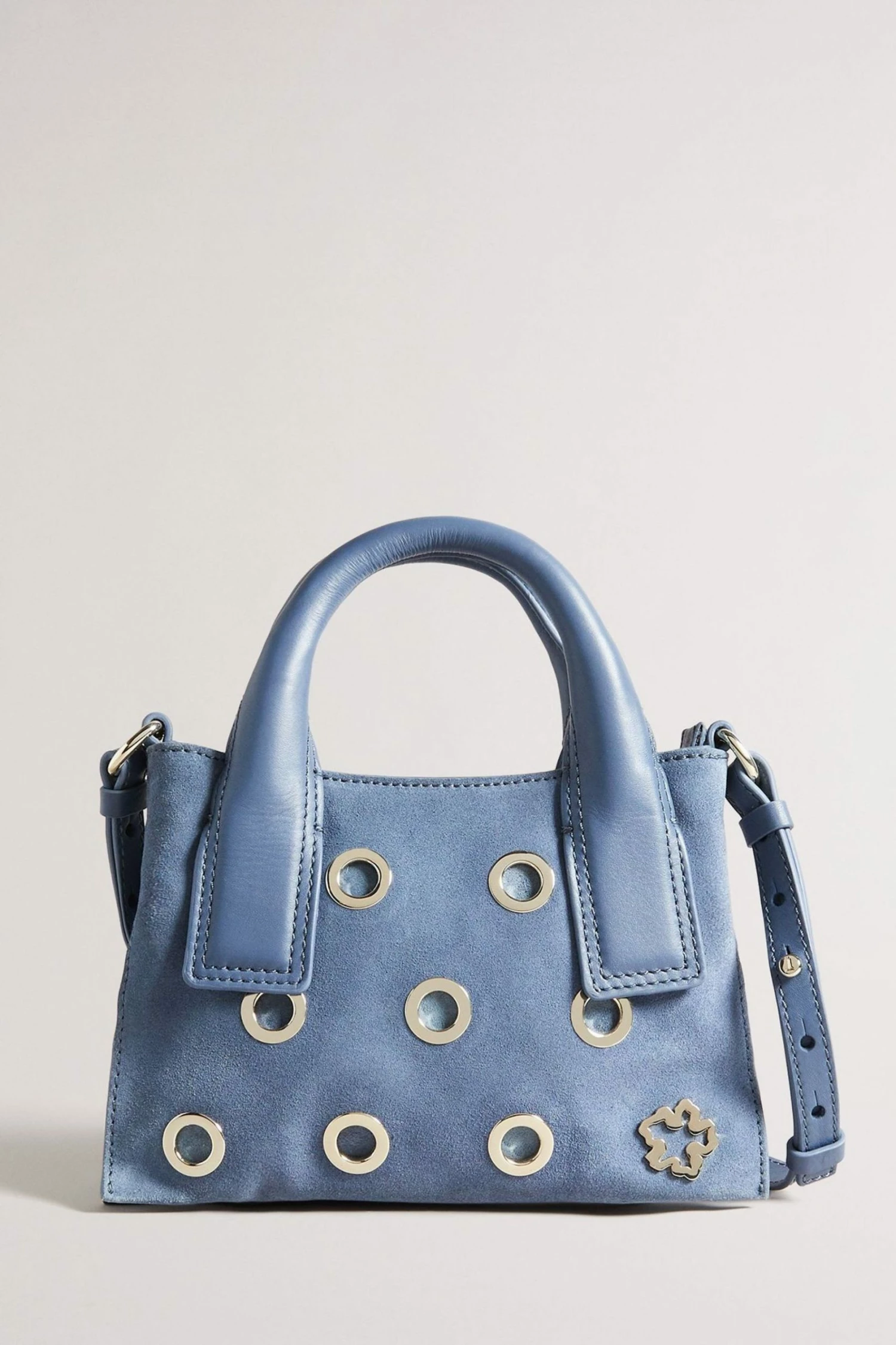 Ted Baker Sky-Blue Mayzii Eyelet Detail Mini Grab Tote Bag 3 Ted Baker Sky-Blue Mayzii Eyelet Detail Mini Grab Tote Bag