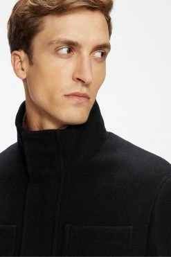 Ted Baker Blue Traks Funnel Neck Coat With Pockets -TED BAKER Sales Store unnamed file 4848