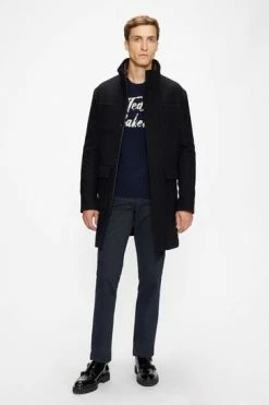 Ted Baker Blue Traks Funnel Neck Coat With Pockets -TED BAKER Sales Store unnamed file 4851