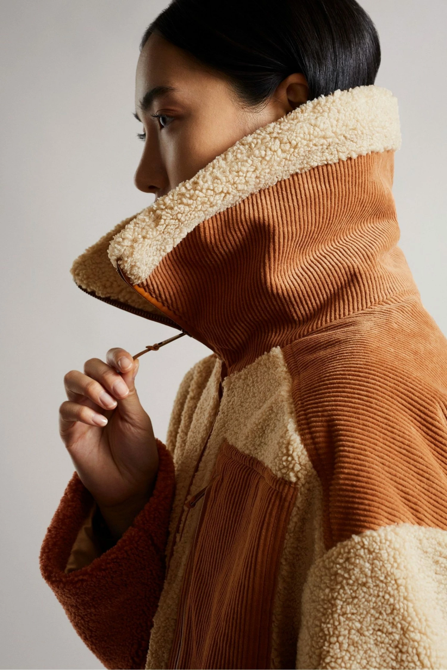 Ted Baker Cream/Pink Colourblock Borj Coat 6 Ted Baker Cream/Pink Colourblock Borj Coat - Image 4