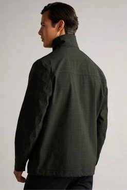 Ted Baker Mens Green Dafen Khaki Checked Overhead Funnel Neck Coat -TED BAKER Sales Store unnamed file 4905