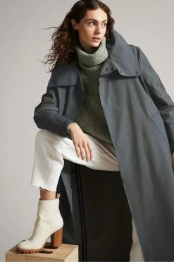 Ted Baker Dk-Blue Kayleeh Long Coat With Deep Funnel Neck Collar -TED BAKER Sales Store unnamed file 4913