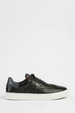 Ted Baker Black Dennton Brogue Leather Cupsole Shoes
