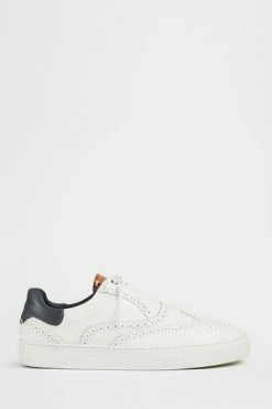 Ted Baker White Dennton Brogue Leather Cupsole Shoes -TED BAKER Sales Store unnamed file 4929