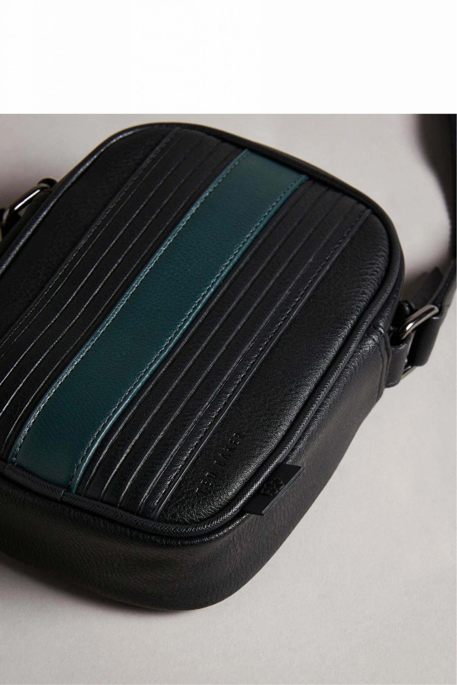 Ted Baker Black Evver Striped Pu Flight Bag 5 Ted Baker Black Evver Striped Pu Flight Bag - Image 3