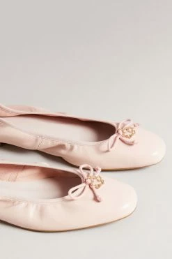 Ted Baker Baylay Dusky-Pink Leather Bow Ballet Pump Shoes 9 Ted Baker Baylay Dusky-Pink Leather Bow Ballet Pump Shoes -TED BAKER Sales Store unnamed file 4937