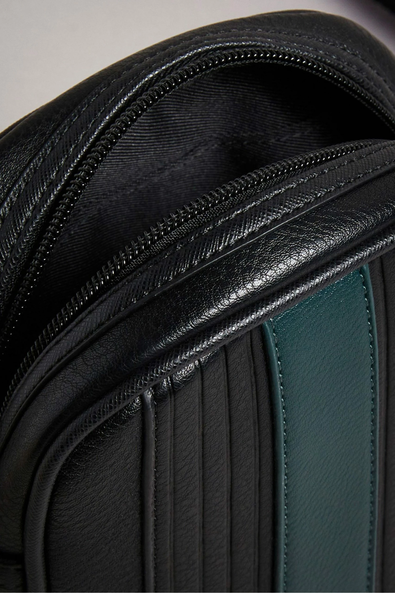 Ted Baker Black Evver Striped Pu Flight Bag 6 Ted Baker Black Evver Striped Pu Flight Bag - Image 4