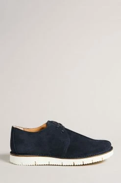 Ted Baker Mens Blue Lawton Suede Lace Up Shoe