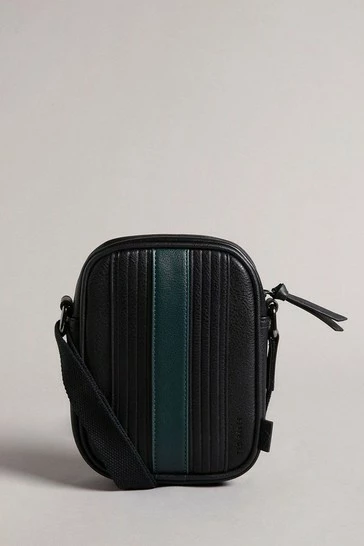 Ted Baker Black Evver Striped Pu Flight Bag 7 Ted Baker Black Evver Striped Pu Flight Bag - Image 5