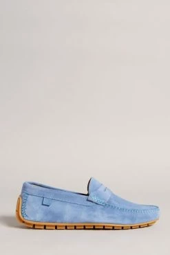 Ted Baker Allbert Light Blue Suede Driving Shoes -TED BAKER Sales Store unnamed file 4979