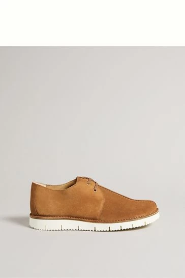 Ted Baker Mens Brown Lawton Suede Lace Up Shoes 7 Ted Baker Mens Brown Lawton Suede Lace Up Shoes - Image 5