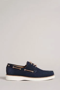 Ted Baker Darrol Navy Blue Suede Boat Shoes