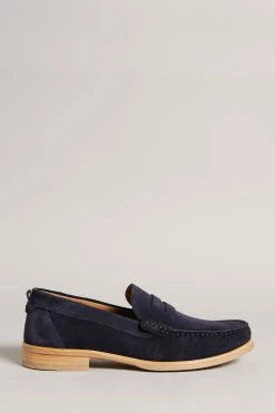 Ted Baker Alfey Navy Suede Moccasin Shoes