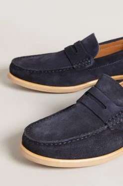 Ted Baker Alfey Navy Suede Moccasin Shoes -TED BAKER Sales Store unnamed file 5024