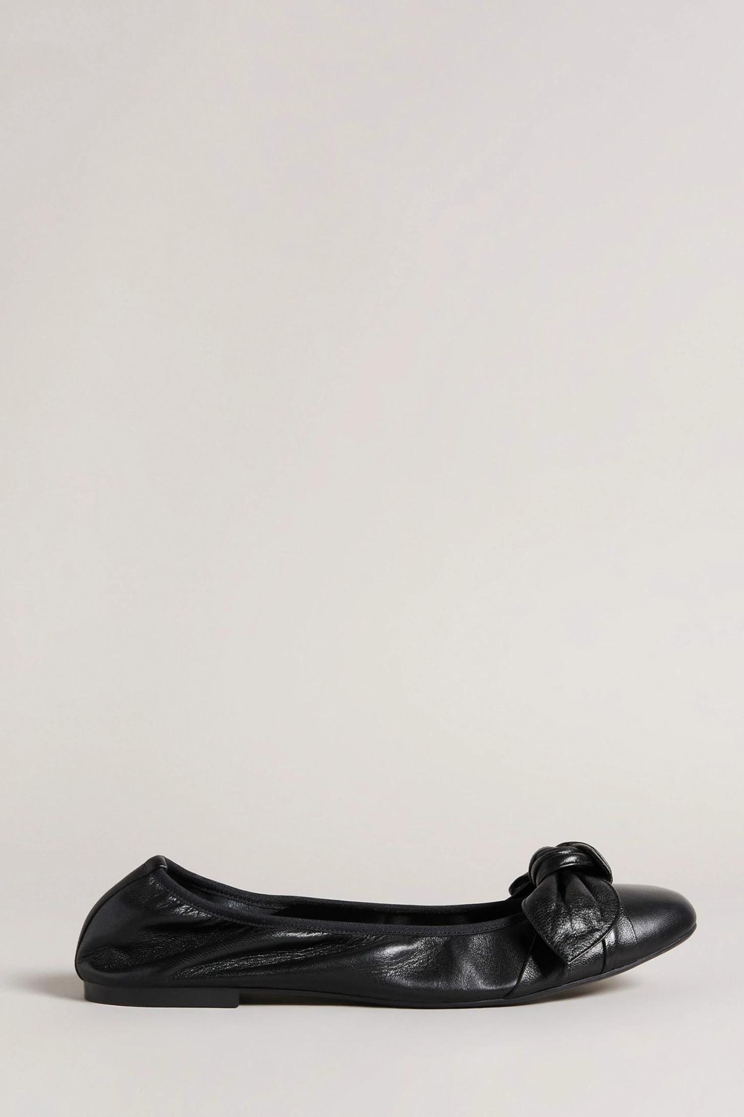 Ted Baker Brielly Black Leather Oversized Bow Ballet Pump Shoes 3 Ted Baker Brielly Black Leather Oversized Bow Ballet Pump Shoes