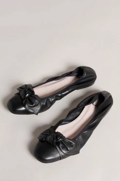 Ted Baker Brielly Black Leather Oversized Bow Ballet Pump Shoes 9 Ted Baker Brielly Black Leather Oversized Bow Ballet Pump Shoes -TED BAKER Sales Store unnamed file 5035