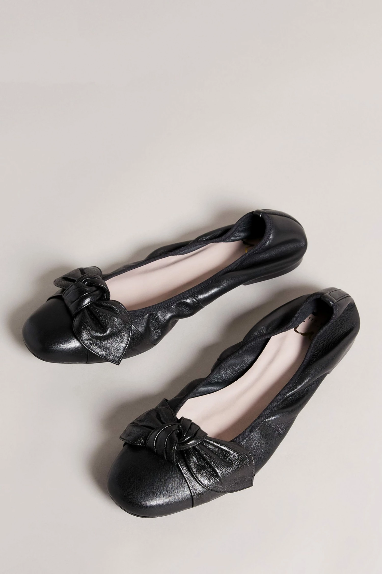 Ted Baker Brielly Black Leather Oversized Bow Ballet Pump Shoes 5 Ted Baker Brielly Black Leather Oversized Bow Ballet Pump Shoes - Image 3
