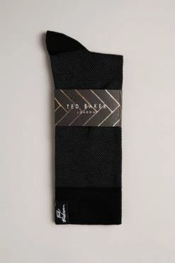 Ted Baker Grey Tedtext Semi Plain Socks -TED BAKER Sales Store unnamed file 5059