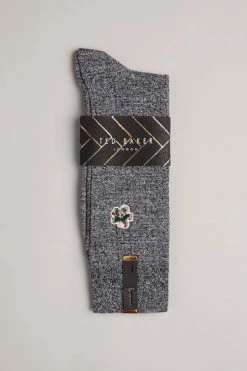 Ted Baker Boelow Grey Flower Embroidery Socks -TED BAKER Sales Store unnamed file 5091