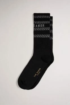 Ted Baker Black Branded Chain Socks -TED BAKER Sales Store unnamed file 5095