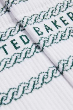 Ted Baker Chains White Branded Chain Socks -TED BAKER Sales Store unnamed file 5106
