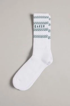Ted Baker Chains White Branded Chain Socks -TED BAKER Sales Store unnamed file 5107