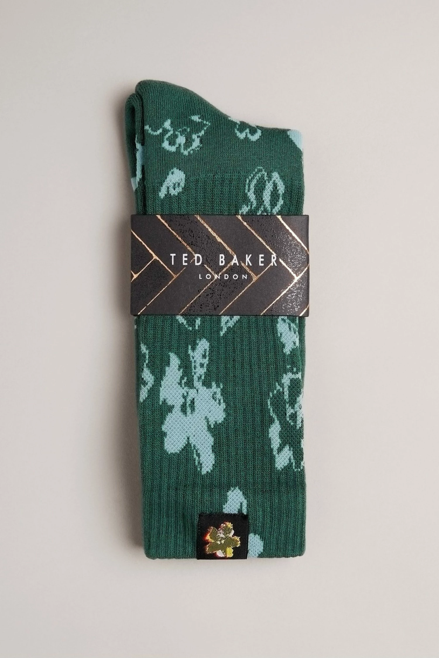 Ted Baker Magsock Green Magnolia Pattern Socks 3 Ted Baker Magsock Green Magnolia Pattern Socks
