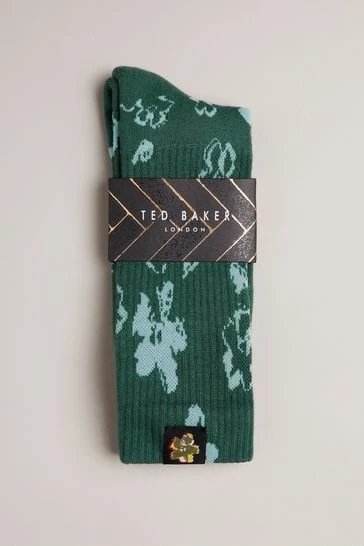 Ted Baker Magsock Green Magnolia Pattern Socks 5 Ted Baker Magsock Green Magnolia Pattern Socks - Image 3