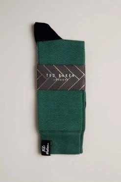 Ted Baker Tedtext Green Semi Plain Socks -TED BAKER Sales Store unnamed file 5130