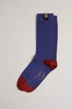 Ted Baker Classic Mid Blue Plain Socks -TED BAKER Sales Store unnamed file 5132