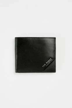 Ted Baker Prug Embossed Corner Leather Bifold Wallet With Coin Black -TED BAKER Sales Store unnamed file 5158
